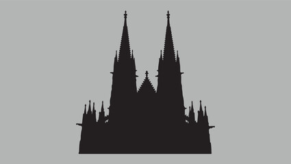 Naklejka premium Cathedral Silhouette Illustration