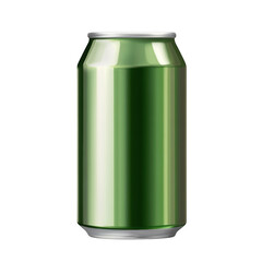 Obraz premium Green aluminum beverage drink soda can on a white and transparent background