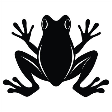 Frog Silhouette Vector Illustration &ndash; Amphibian Icon, Nature Wildlife, Wetland Creature, Environmental and Animal-Themed Graphic Design for Educational and Conservation Projects