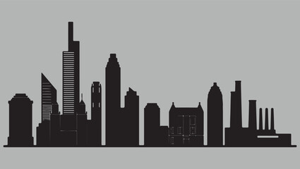 Fototapeta premium Cityscape Silhouette Illustration