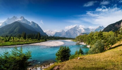 landscape of the river and mountain views