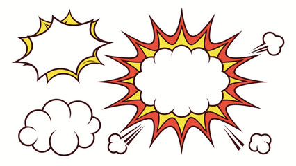 Comic book style explosion speech bubbles vector illustration