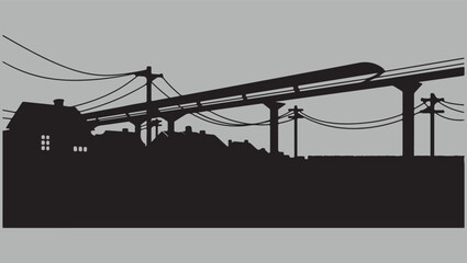 Elevated Transportation System Silhouette