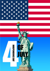 Obraz premium united states independence day poster, july 4 poster, vector illustration