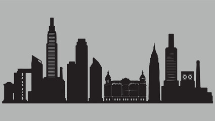 Naklejka premium City Skyline Silhouette Illustration