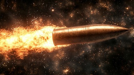 Fiery projectile hurtling through space