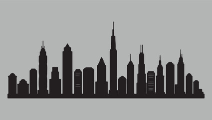 Fototapeta premium Cityscape Silhouette Illustration