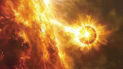 Fiery celestial event in outer space.