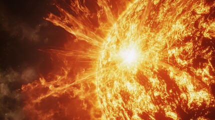 Fiery celestial body radiating intense heat.