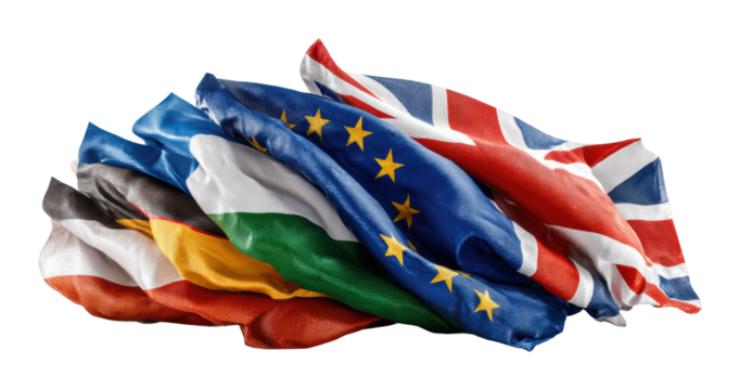 Flags of europe in unity international relations studio symbolism cut out png