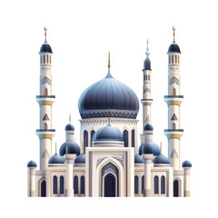 Obraz premium Majestic mosque architecture isolated on white and transparent background