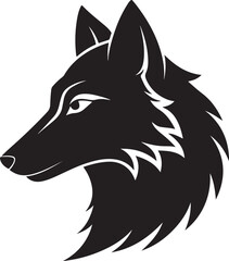 Naklejka premium Wolf head silhouette 
