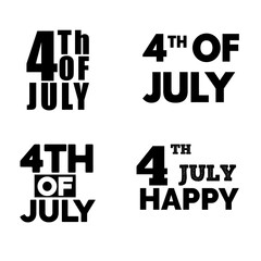 4th of July Set .Font Styles Bundle . Fourth of July Vector illustration,