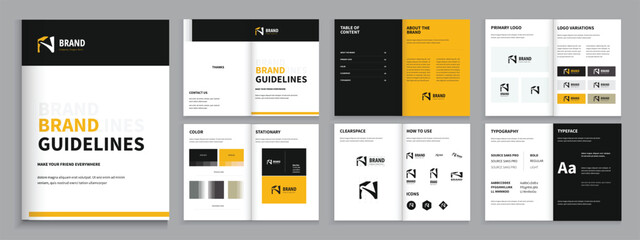 Brand Guidelines Template A4 Creative Brand identity or Brand guidelines layout