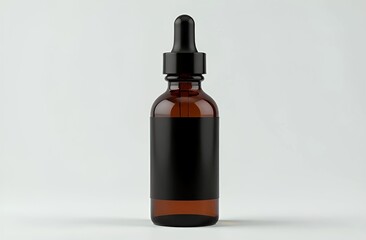 Fototapeta premium Dropper serum bottle mock up with blank label, place for logo, design, text. minimal studio with soft light background with shadow