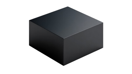 Dark gray cube 3d render isolated on transparent background