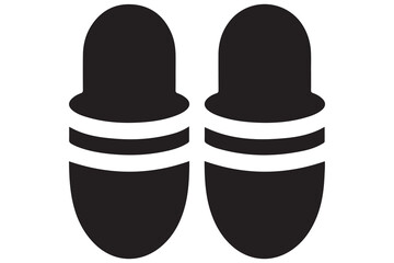 Slipper icon simple black and white illustration

