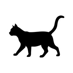 Cat Silhouette Icon – Black Kitty Outline for Pet Shop Branding, Animal Shelter Logo, Veterinary Graphics, Feline Art, or Cat Lover Merchandise

