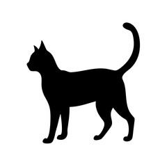 Cat Silhouette Icon – Black Kitty Outline for Pet Shop Branding, Animal Shelter Logo, Veterinary Graphics, Feline Art, or Cat Lover Merchandise

