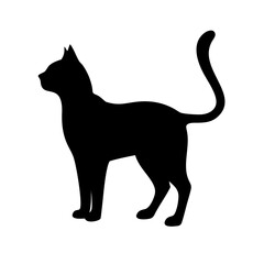 Cat Silhouette Icon – Black Kitty Outline for Pet Shop Branding, Animal Shelter Logo, Veterinary Graphics, Feline Art, or Cat Lover Merchandise

