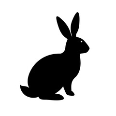 Rabbit Silhouette Icon – Cute Bunny Graphic for Easter Decor, Pet Branding, Spring Designs, Wildlife Art, Farm Signs, Kids Crafts, and Nature Themes

