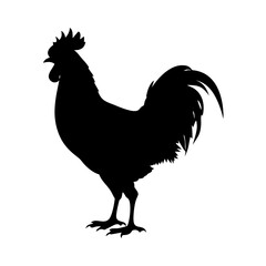 Rooster Silhouette Icon – Farm Animal Graphic for Rustic Decor, Poultry Branding, Chicken Coop Signs, Vintage Art, Agriculture, and Barnyard Design