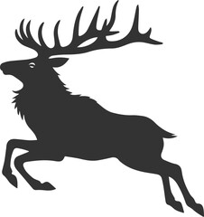 Silhouette illustration of a elk animal vector drawing