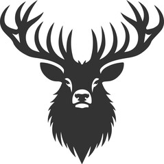 Silhouette illustration of a elk animal vector drawing
