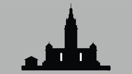 Obraz premium City Hall Silhouette Illustration