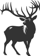 Silhouette illustration of a elk animal vector drawing
