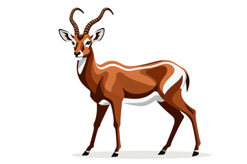 Obraz premium Elegant Gazelle Illustration-African Wildlife Art-Beautiful Horned Antelope Design-Stunning Animal Vector-Nature Inspired Graphic-Unique Animal Portrayal