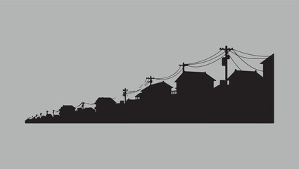 Silhouette of Suburban Houses