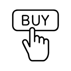 Fototapeta premium Buy Button Icon – Click Hand Cursor Shopping Symbol Vector Line Art