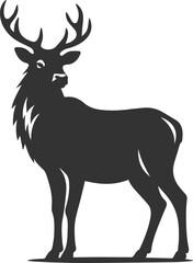 Silhouette illustration of a elk animal vector drawing