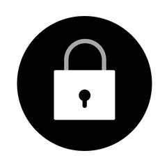 lock icon on metal internet button