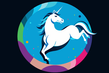 Majestic Unicorn Art-Colorful Fantasy Creature Illustration-Stunning White Unicorn Design-Mythical Animal Artwork-Digital Art Unicorn Image-Enchanting Unicorn Graphic