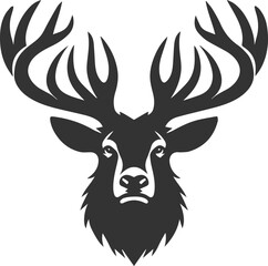 Silhouette illustration of a elk animal vector drawing
