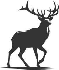 Silhouette illustration of a elk animal vector drawing