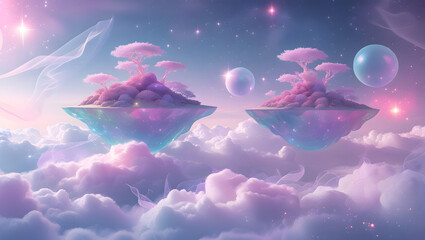 Whimsical abstract artwork featuring colorful watercolor splashes and doodle-like line drawings of flora and fauna.