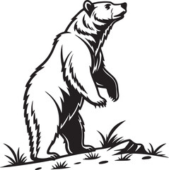 Black bear silhouette vector illustration animal wildlife mammal forest nature design graphic, Bear vector art illustration silhouette image