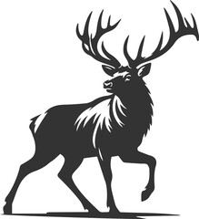 Silhouette illustration of a elk animal vector drawing