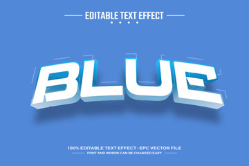 Fototapeta premium Blue 3D editable text effect template