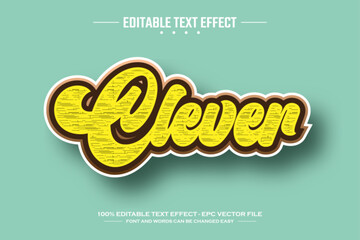 Clever 3D editable text effect template