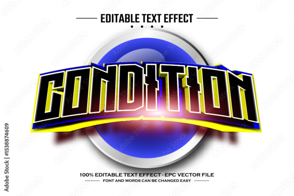 Poster condition 3d editable text effect template