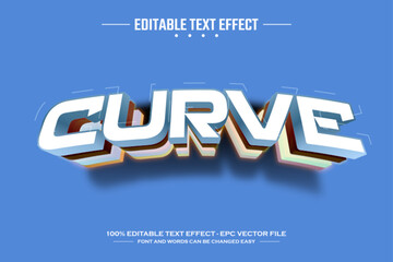 Curve 3D editable text effect template