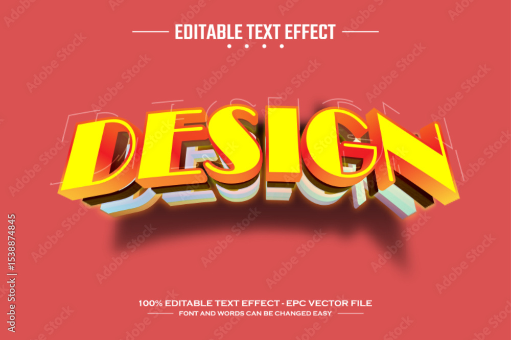 Poster design 3d editable text effect template
