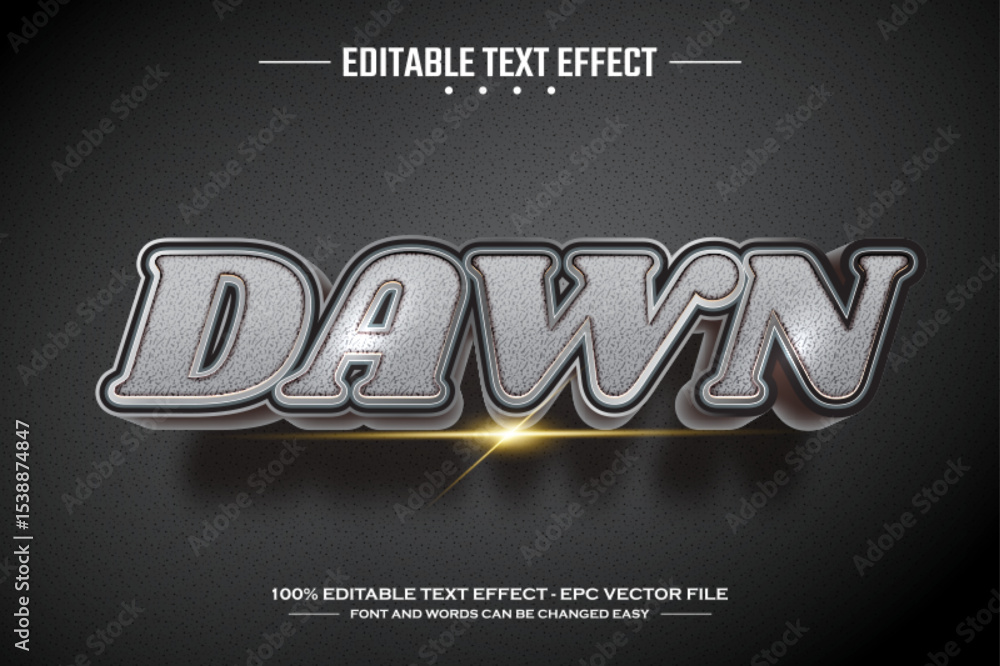 Poster dawn 3d editable text effect template