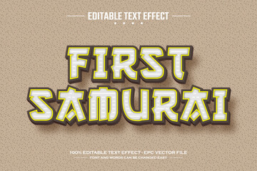 First samurai 3D editable text effect template