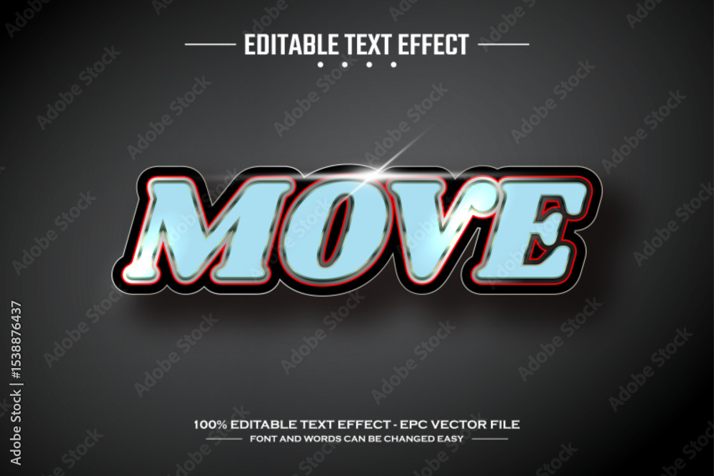 Poster move 3d editable text effect template