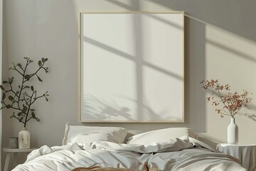 Detailed Color Image of Bedroom Poster Mockup Interior